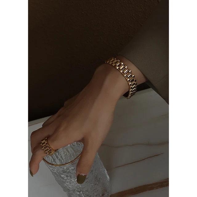 TOSOKO gioielli in cciio inossidbile brccile in oro 18 crti con pvé di orologi brccile dichirzione brccile mod coppi BSE222|Chrm Brcelets|  -2