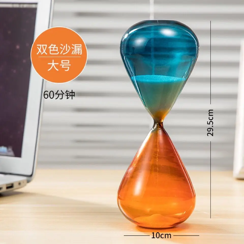 Two-color Hourglass Timer Home Decor Desk Living Room Decoration Kitchen Tools Glass Crafts Gifts Sand Timer 5/15/30/60 Min sand timer,liquid hourglass timer,colored hourglass