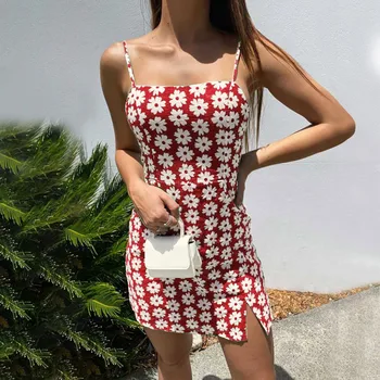 

Fashion Women's Printing Backless Camisole Cultivate Oneself Dress