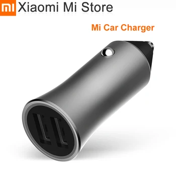 

Xiaomi Mi Car Charger Dual USB Quick Charge 5V/2.4A 18W Fast Charge Edition With LED Light tips Two USB Output Ports