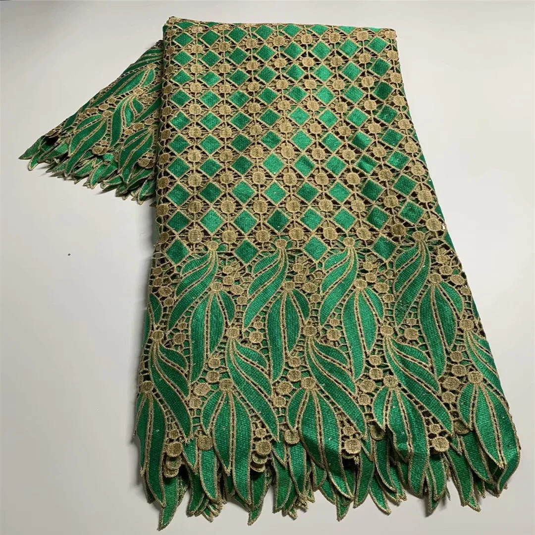 2021 африканская кружевная ткань зеленый цвет водорастворимые кружева в случае