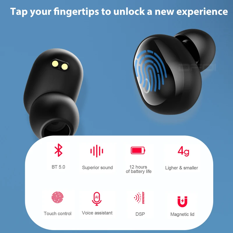 DFOI AirBuds 3 Bluetooth наушники беспроводные наушники AirDot Bluetooth 5,0 гарнитура Trun Беспроводные наушники с сенсорным управлением