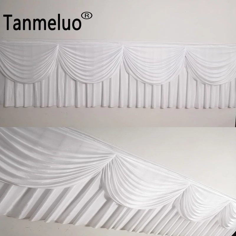 Pleated Ruched Table Skirts Wedding Decoration Colorful Valance Event Party Skirting