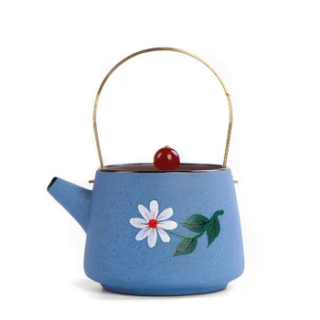 

Hand-Painted Glazed Loop-handled Teapot Teapot Set Stoneware ClayTeapot CeramicTeapot Tea Set Siteel Traditional Chinese TeaSet