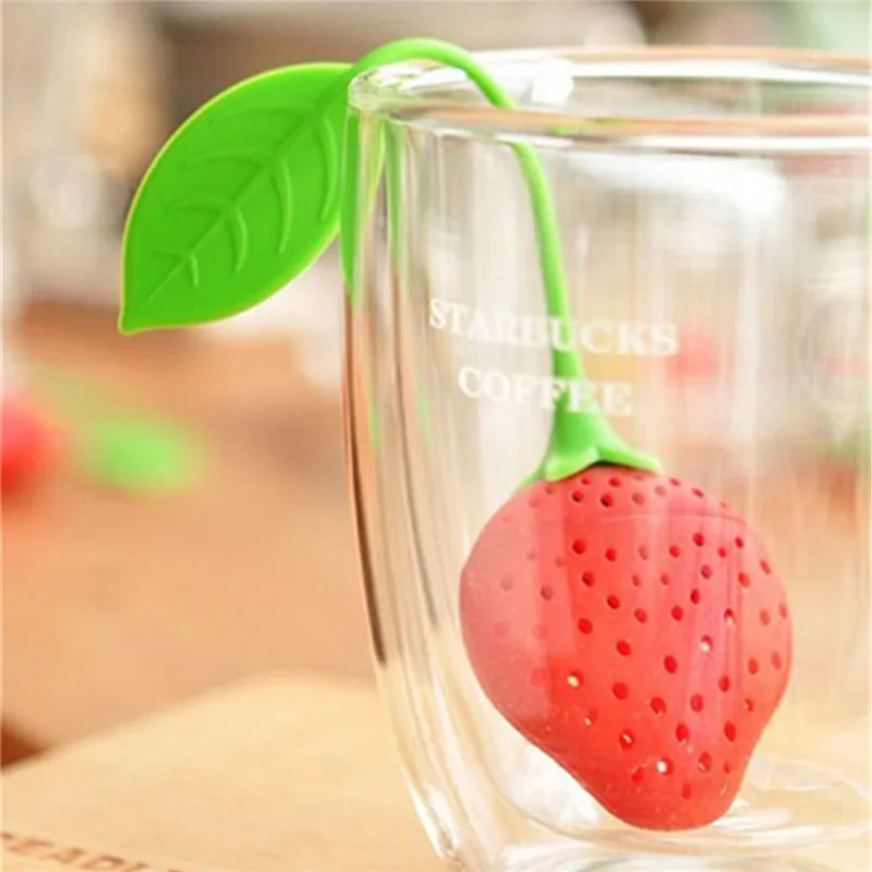 

Silicone Creative Strawberry Design Reusable Tea Filter Strainer Tea Ball Infuser Fun Gadget For Teapot Drinking Accessories