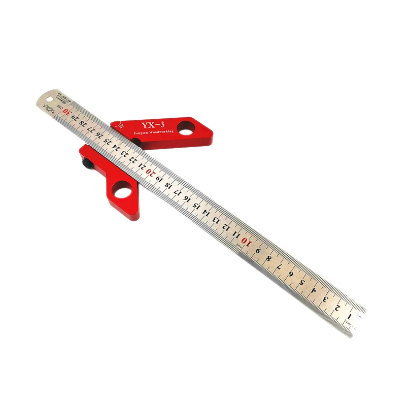 

YX-3 45 Degree Angle Scribe Round Center Line Scribe Wood Ruled Carpenter Round Heart Ruler Gauge Woodworking Tools