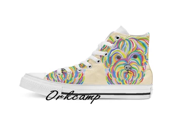 

Yorkshire Terrier YORKIE Custom Casual High Top lace-up Canvas shoes sneakers Drop shipping