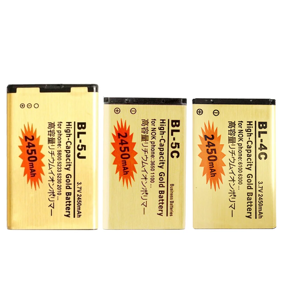 2 x BL-4C BL-5J BL-5C 2450 мА/ч Батарея для Nokia 6100 6125 6170 C2-01 N70 N72 2630 N75 5070 5140 Lumia 520 литий-ионный