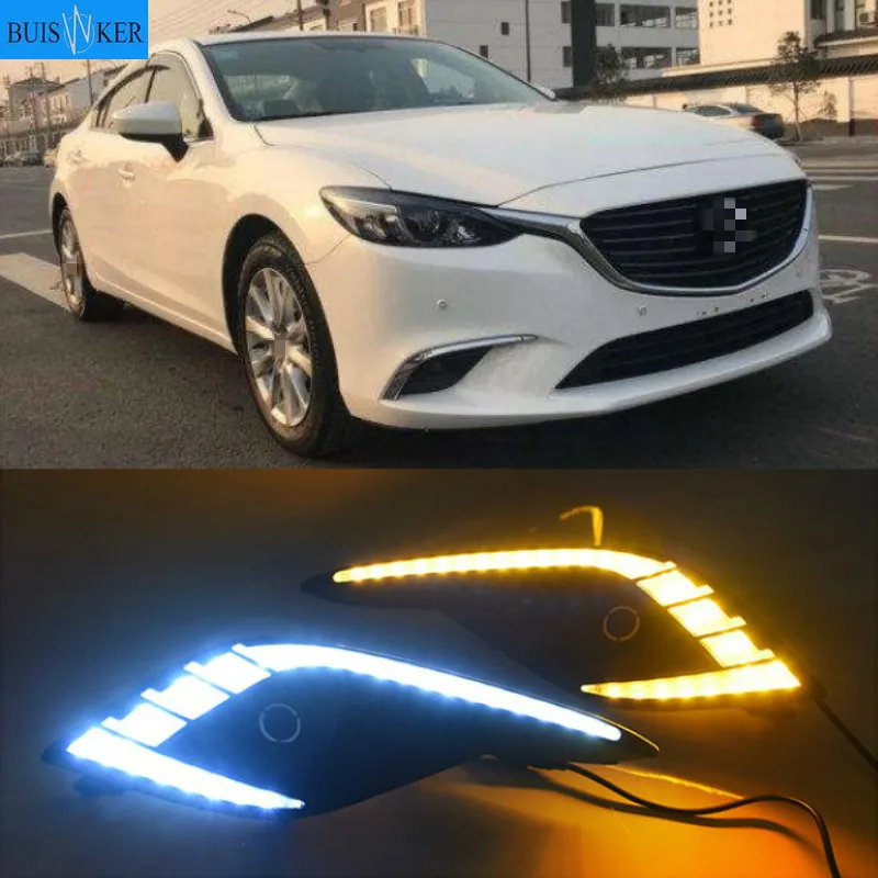 

Указатель поворота светильник затемнения стиль реле 12V светодиодный автомобильные DRL Противотуманные фары светильник с отверстием для противотуманной лампы для Mazda 6 Atenza 2016-2018