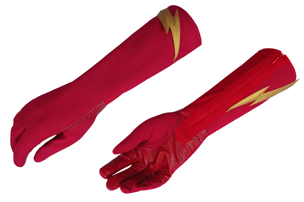 Косплэй diy флэш сезон 6 костюм Бэрри Аллена Косплэй наряд комбинезон Flash Сапоги перчатки на Хэллоуин для взрослых индивидуальный заказ - Цвет: gloves