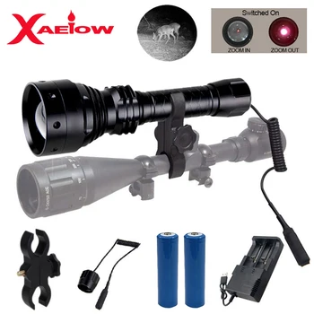 

T67 850nm IR night vision 10W LED Flashlight Zoomable Luz infrared radiation tactical Lanterna hunting torch 18650 Battery