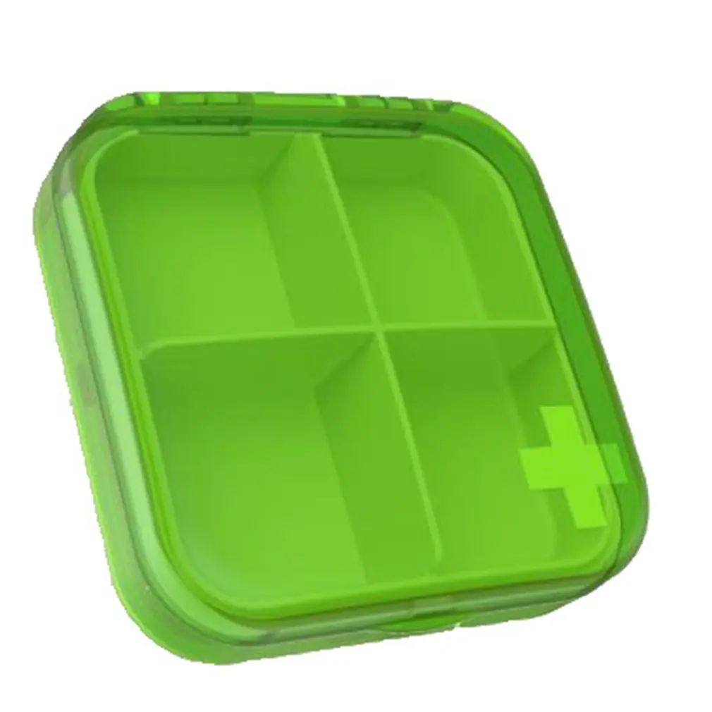Креативная маленькая пластиковая коробка для таблеток в четырех упаковках, портативная переносная коробка для таблеток, коробка для хранения таблеток, коробка для хранения лекарств, медицинский уход, Прямая поставка - Цвет: Green