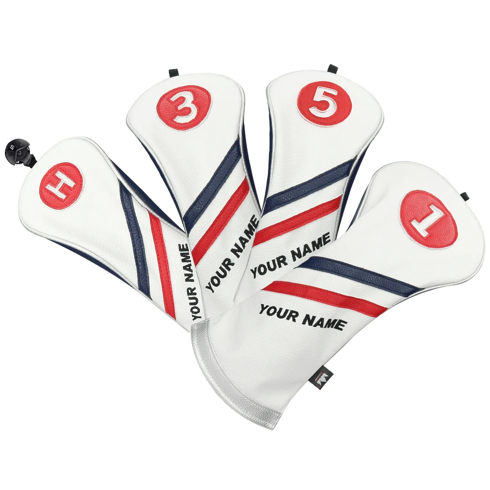 Craftsman Golf Custom made Your Name Embroidery Wood Headcover for Driver Fairway Hybrid UT Utility Rescue Set(135H) PU Leather | Спорт и
