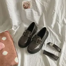 Женская обувь на плоской подошве; обувь в британском стиле; винтажные кожаные туфли в стиле Харадзюку; мягкие тонкие туфли в стиле колледжа