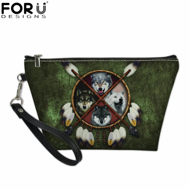FORUDESIGNS/косметички для макияжа для женщин с принтом волка, косметички женский макияж, сумка для туалетных принадлежностей, многофункциональная сумочка - Цвет: L4326Z8