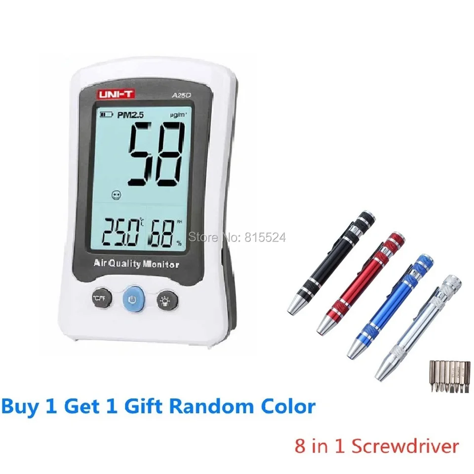 

UNI-T A25D Air Quality Monitor HCHO PM2.5 Gas Analyzer Formaldehyde Detector Tester Temperature Humidity Meter Gas Analyzer