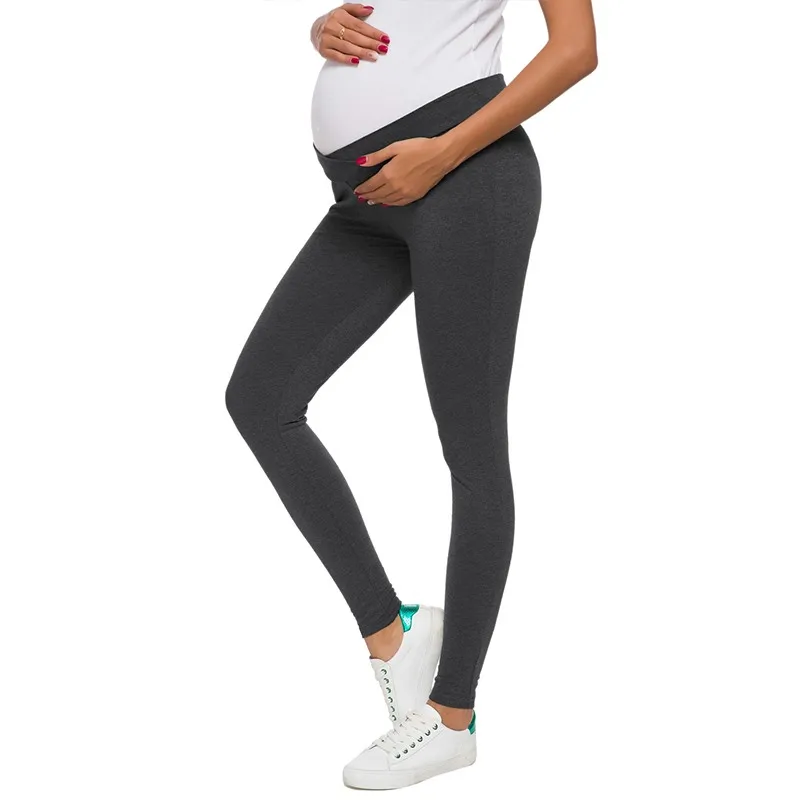 Женские штаны для беременных, полная длина, французский Терри, тайный крой, леггинсы для живота, Mama Shaping, серия для беременных, укороченные штаны для йоги - Цвет: pic