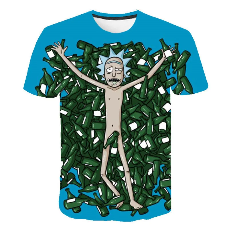 Детская футболка «Рик и Морти» футболка с аниме для мальчиков футболка с 3d принтом в китайском стиле футболка в стиле хип-хоп, крутая Одежда для девочек Новинка года, летний топ