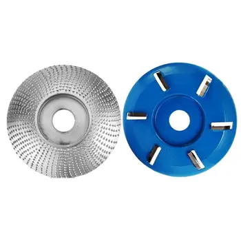 

6 Teeth Spade+Circular Grinding Wheel Angle Disc Wood Carving Cutter Disc Milling Attachment Piercing Disc Woodworking Sanding