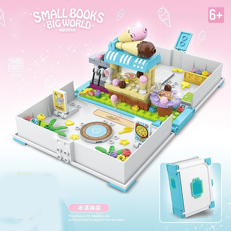 Storybook Blocks Adventures Creative Building Blocks Brick Ice Cream Shop Princess Book Playset Educational Construction Toys Blocks Aliexpress