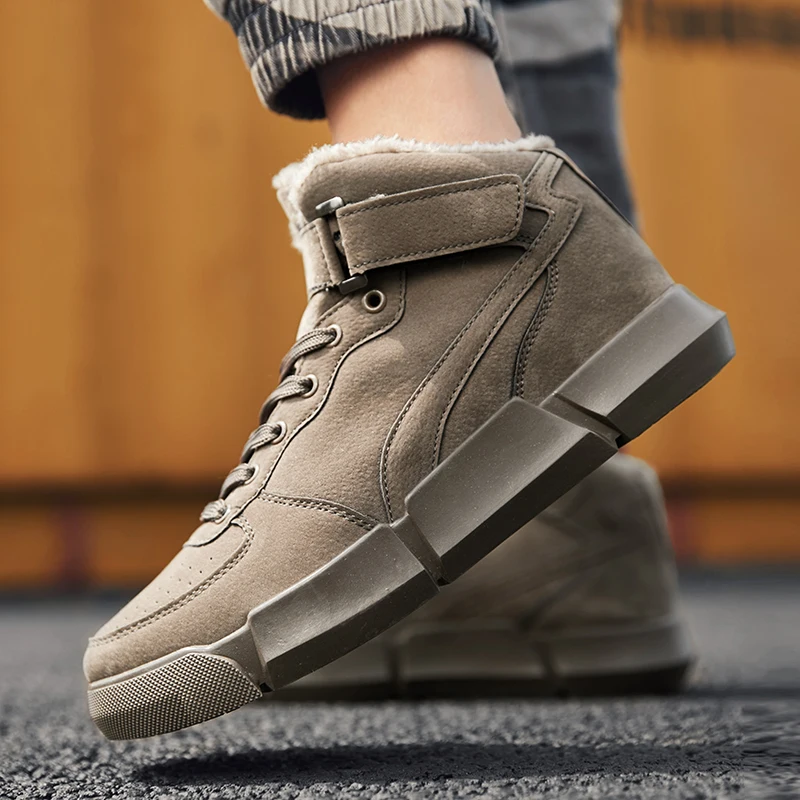 

Ankle boots plush warm men winter boots with fur snow boots men wear-resistant male botas hombre sneakers ankle boots a4