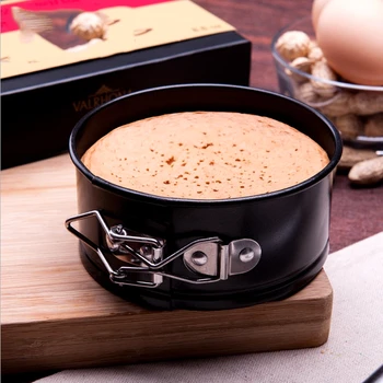 

1pcs Non-Stick Metal Bake Mould Round Cake Baking Pan Black Carbon Steel Cakes Molds Removable Bottom Bakeware Cake Supplies