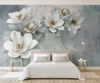 

CJSIR Custom 3d Wallpaper Mural Fashion Oil Painting Background 3d Flower Embossed TV Background Wall Papel De Parede Decors