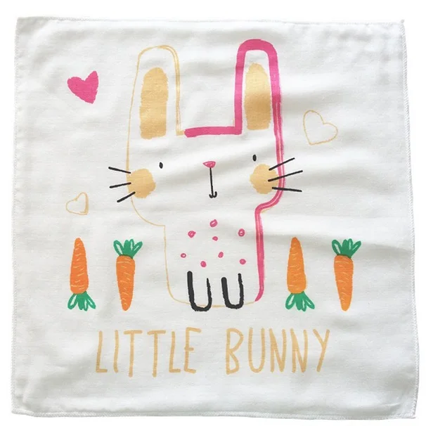 Carrot cat Модное полотенце-слюнявчик для новорожденных, хлопок, удобные и безопасные детские носовые платки, детские вещи, четыре слоя Марли - Цвет: Carrot cat