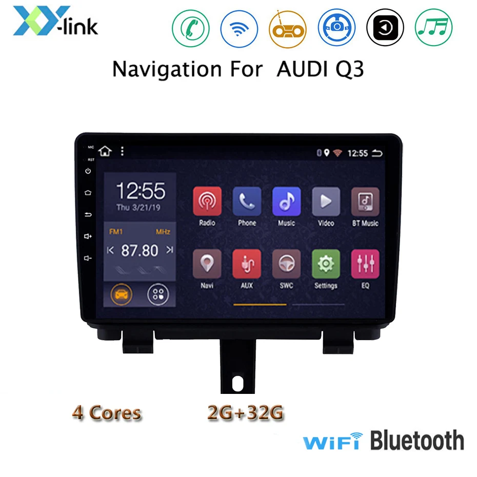 Car DVD Multimedia Player For Audi Q3 2013-2017 Android 8.1 9inch Car Radio Stereo Head Unit Navigation GPS