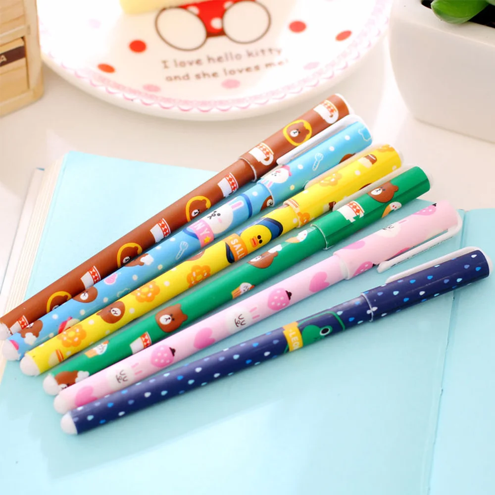 Roller Ball Pen 6pcs/Set Black/Colorful Students Writing Tool Office Accessories 15cm Creative Stationery Gift School Supplies