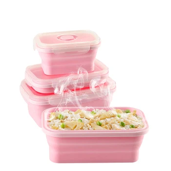 

ERMAKOVA Silicone Food Storage Containers Collapsible Meal Prep Container Kids Lunch Boxes Microwave Freezer Safe Kitchen Gadget