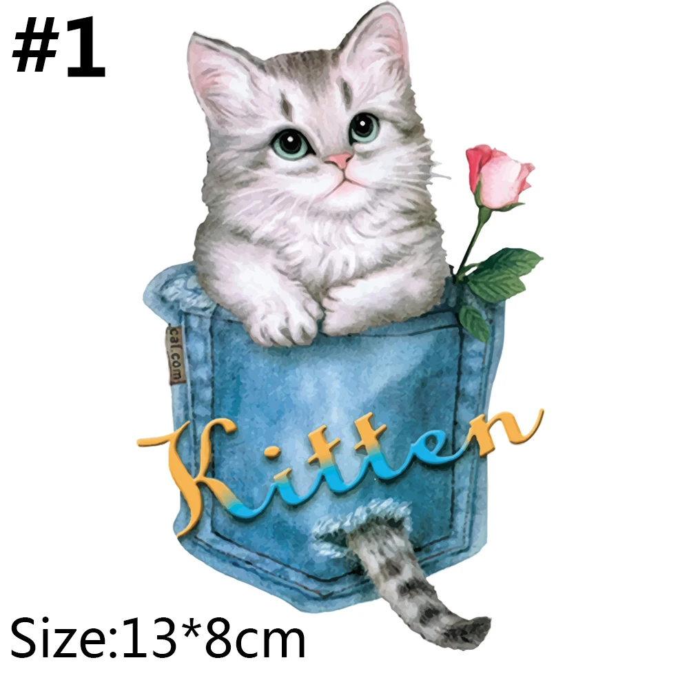 Кот патчи футболка пресс наклейка с теплопередачей А-уровень моющийся Утюг на аппликации для футболки Платья, украшение рукоделие принт