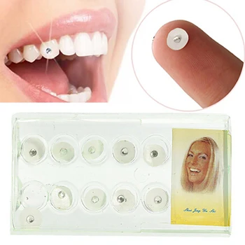 

10Pcs Diamond Bur Dental Material Teeth Whitening Studs Denture Acrylic Teeth Crystal Ornament Oral Hygiene Tooth Decoration