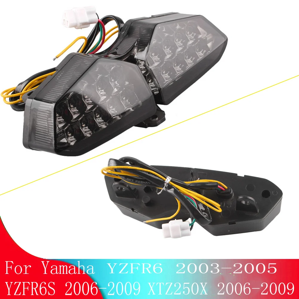 

Motorcycle LED Brake Lights Stop Rear Indicators Tail Light Turn Signal Lamp For Yamaha YZFR6 2003-2005 YZF R6S XTZ 250X 2006-09