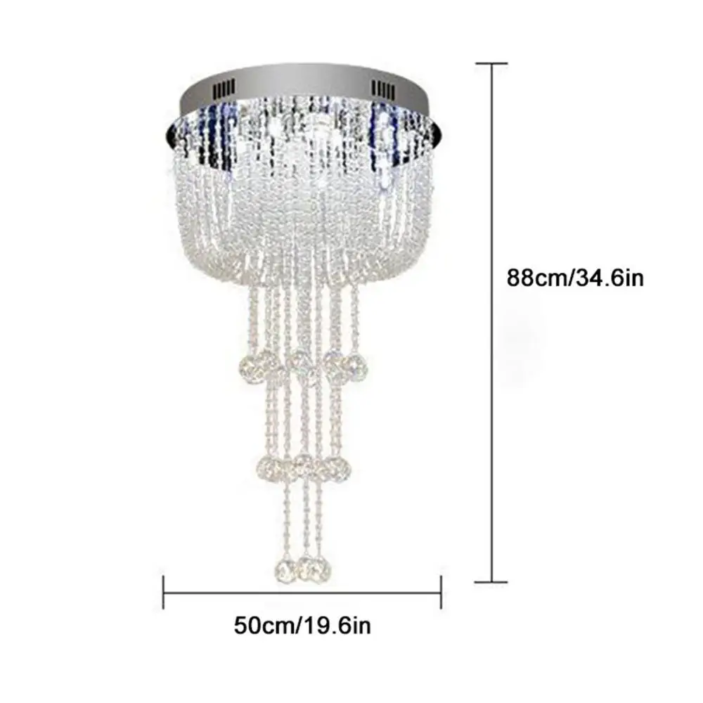 D50 * H88cm современный круглый капля дождя капель K9 хрустальная люстра светильник