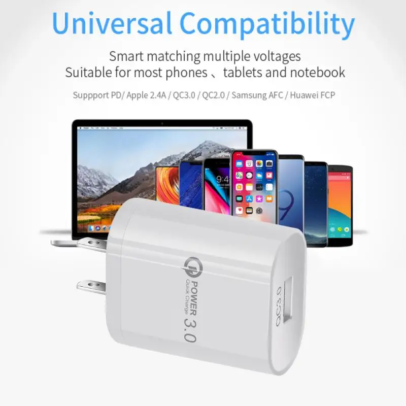 QC 3.0 Single Port Mobile Phone Charger Cepat Pengisian USB US EU Travel Charger untuk Smart Tablet Ponsel Samsung Huawei xiaomi
