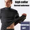 high-neck thermal underwear suit middle-aged plus velvet thickening men's cotton long johns winter warm clothing 2 pieces set ► Photo 2/5