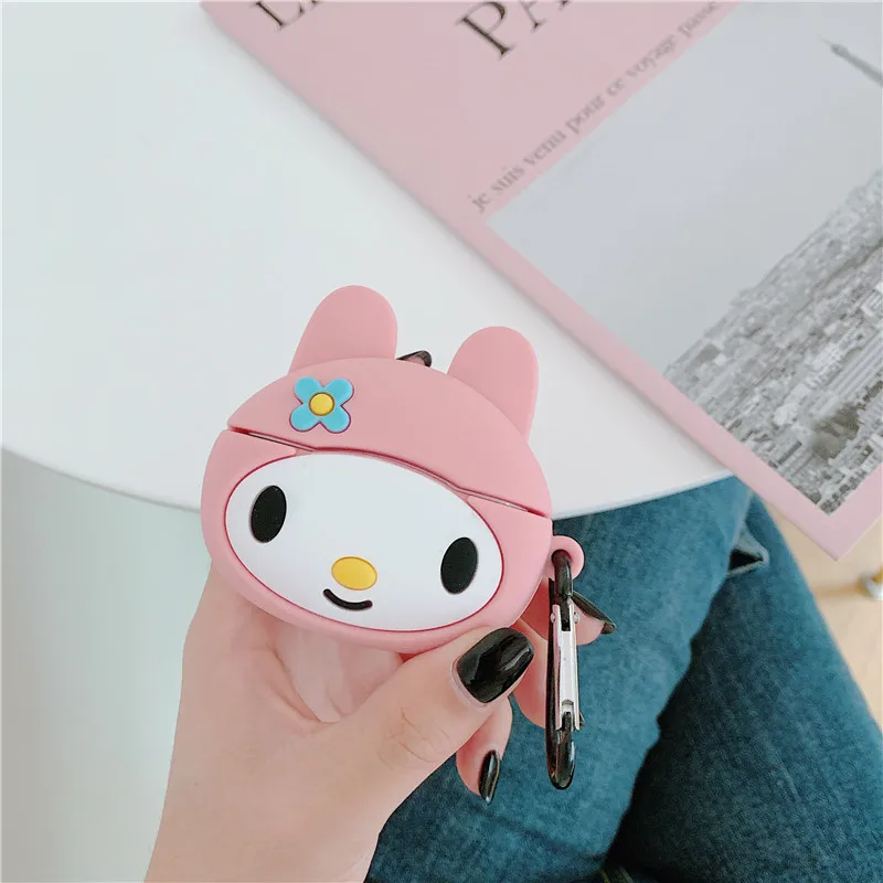 Силиконовый чехол 3D My Melody для Airpods Pro, милый чехол для наушников с Bluetooth, чехол для Airpod Pro, чехол для Air Pods Pro 3, с брелком - Цвет: Розовый