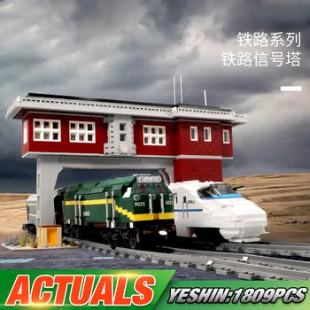 

Yeshin 12009 Technic Car Toys The MOC Railway Signal Tower Set Technic Train Model Building Blocks Bricks Kids Christmas Gifts
