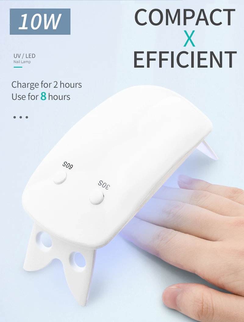 Máquina de Secador de Unhas sem Fio 6w Branco Mini Lâmpada Portátil Unha Ferramenta Arte Cabo Usb Único Dedo Recarregável uv Led 1 High Quality Beleza e saúde