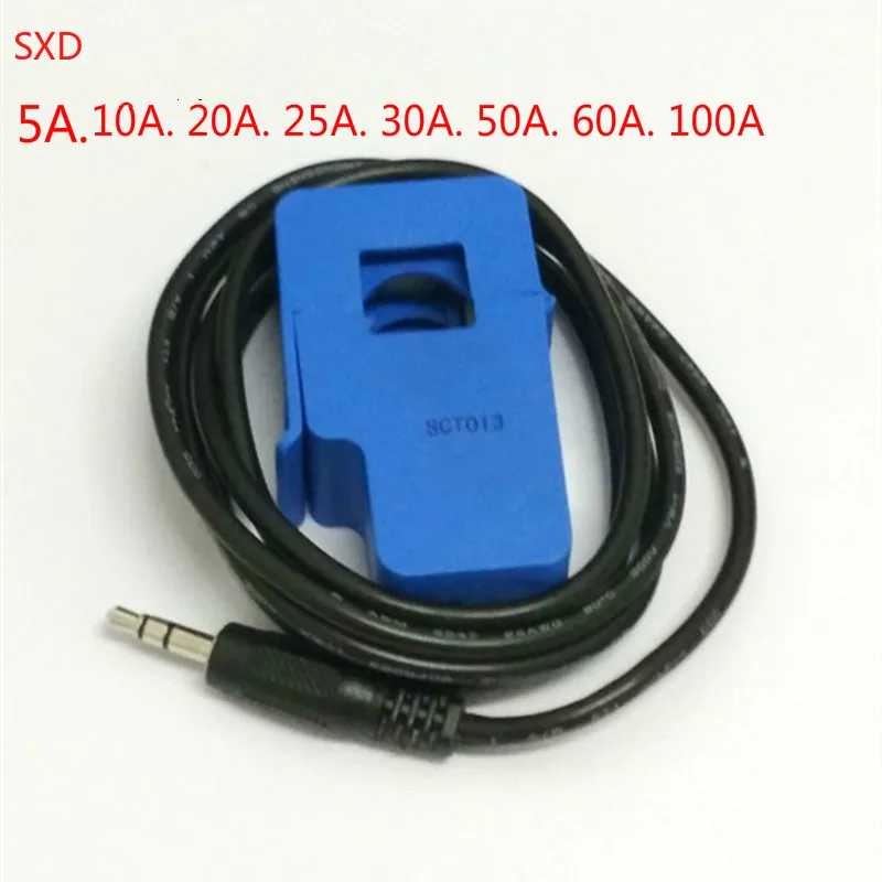SCT013 высококачественный 5A 10A 15A 20A 30A 50A 60A фотоинвазивный датчик переменного тока