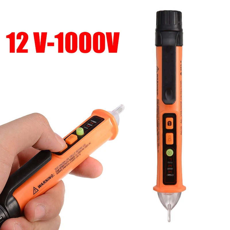 AC 12 V-1000 V Электрическое Гнездо индикатора стены AC розетки напряжения датчик напряжения тестер ручка светодиодный светильник Бесконтактный
