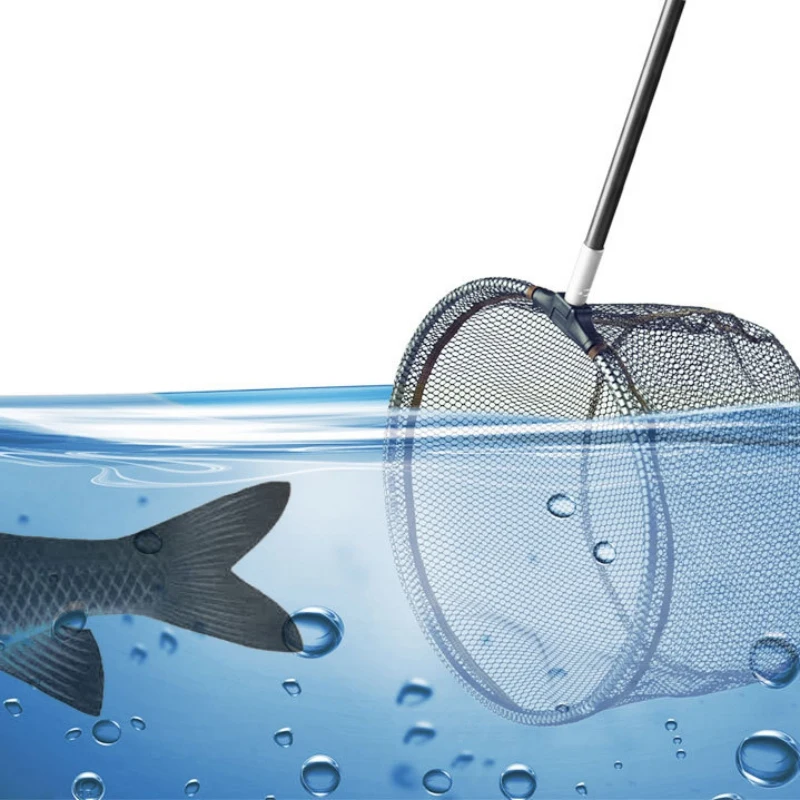 

Anti-hook Fishing Net Head Aluminum Alloy Frame Landing Net Removable Hand Net Fish Mesh Net Head Tackle Fishing Accessories