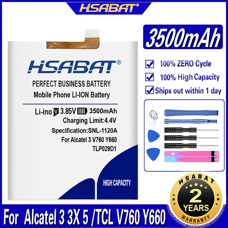 Аккумулятор HSABAT TLp029D1 3500 мАч для Alcatel 3 3X 5 аккумуляторов TCL V760 Y660 | Мобильные
