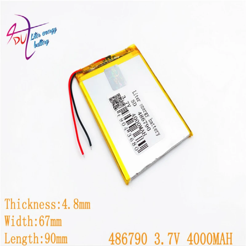 

Liter energy battery 486790 3.7V 4000mAh 456590 506590 Lithium Polymer Li-Po li ion Rechargeable cells For Mp3 MP4 MP5