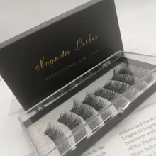 Pestañas postizas magnéticas 3D, 5 imanes, 8 Uds., duraderas, hechas a mano, de visón Artificial Natural, con pinzas