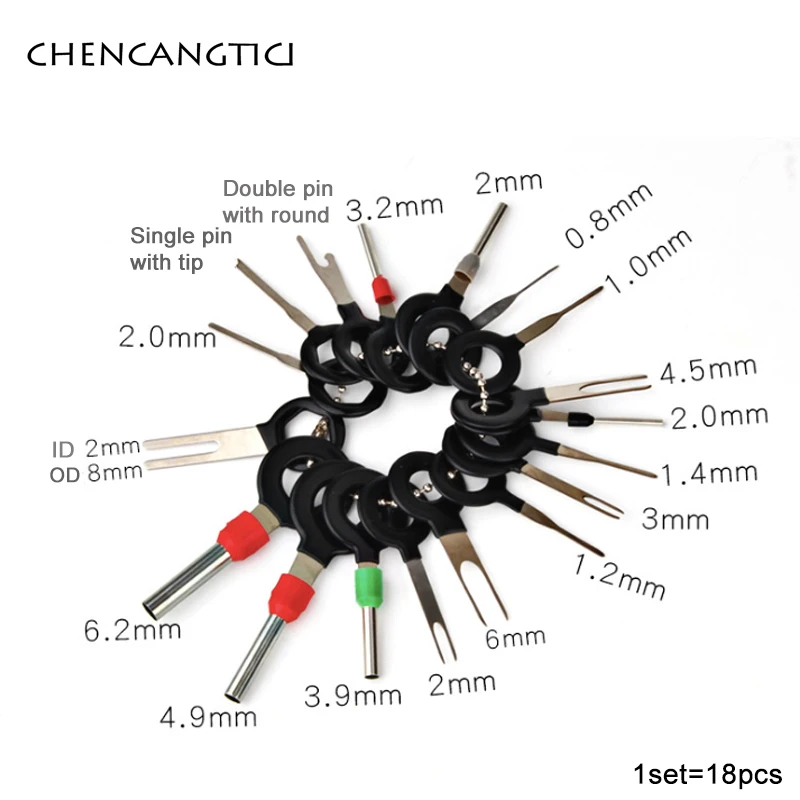 3/11/18 pcs Auto Terminal Removal Tool Car Plug Wiring Terminal Extraction Pick Connector Crimp Pin Back Needle Remove Tools Set