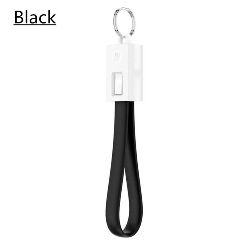 Black Мини-брелок на цепочке usb type C кабель мобильного телефона аксессуары быстрая зарядка для samsung Xiaomi 8 зарядное устройство Портативный брелок для ключей короткий шнур - Цвет: Black
