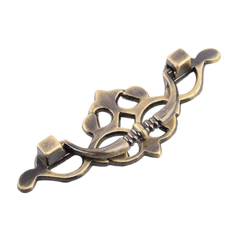 10Pcs 95Mm Thin Type Antique Knobs Furniture Drawer Wardrobe Door Pull Handle