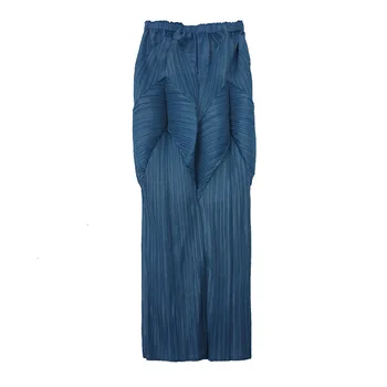 

High Waist Solid Color Loose Ladies Wide Leg Pants 2020 Spring New Pleated Military Style Bubble Women's Trousers PC346